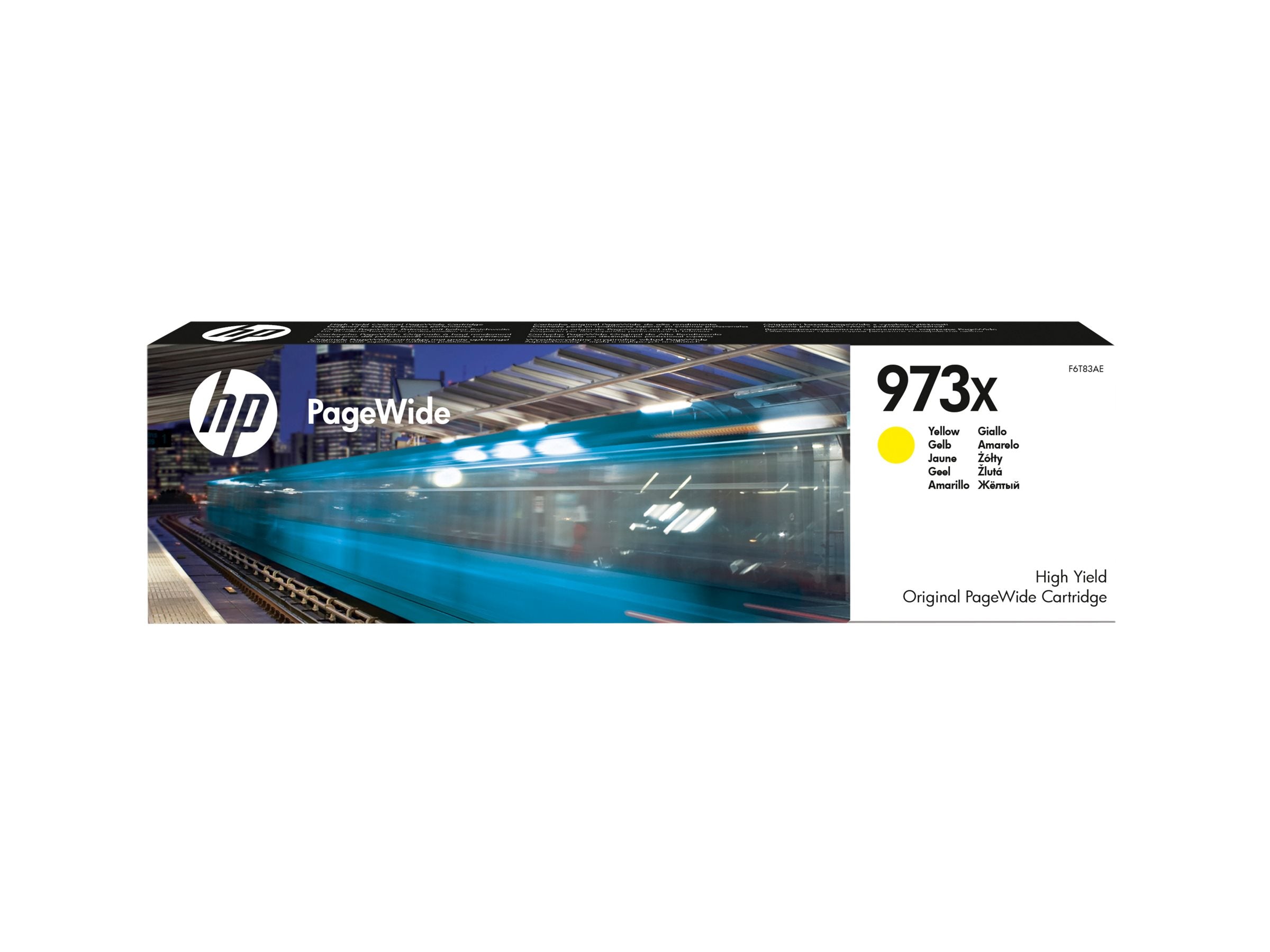 HP 973X original high yield yellow PageWide cartridge F6T83AE Vorderansicht
