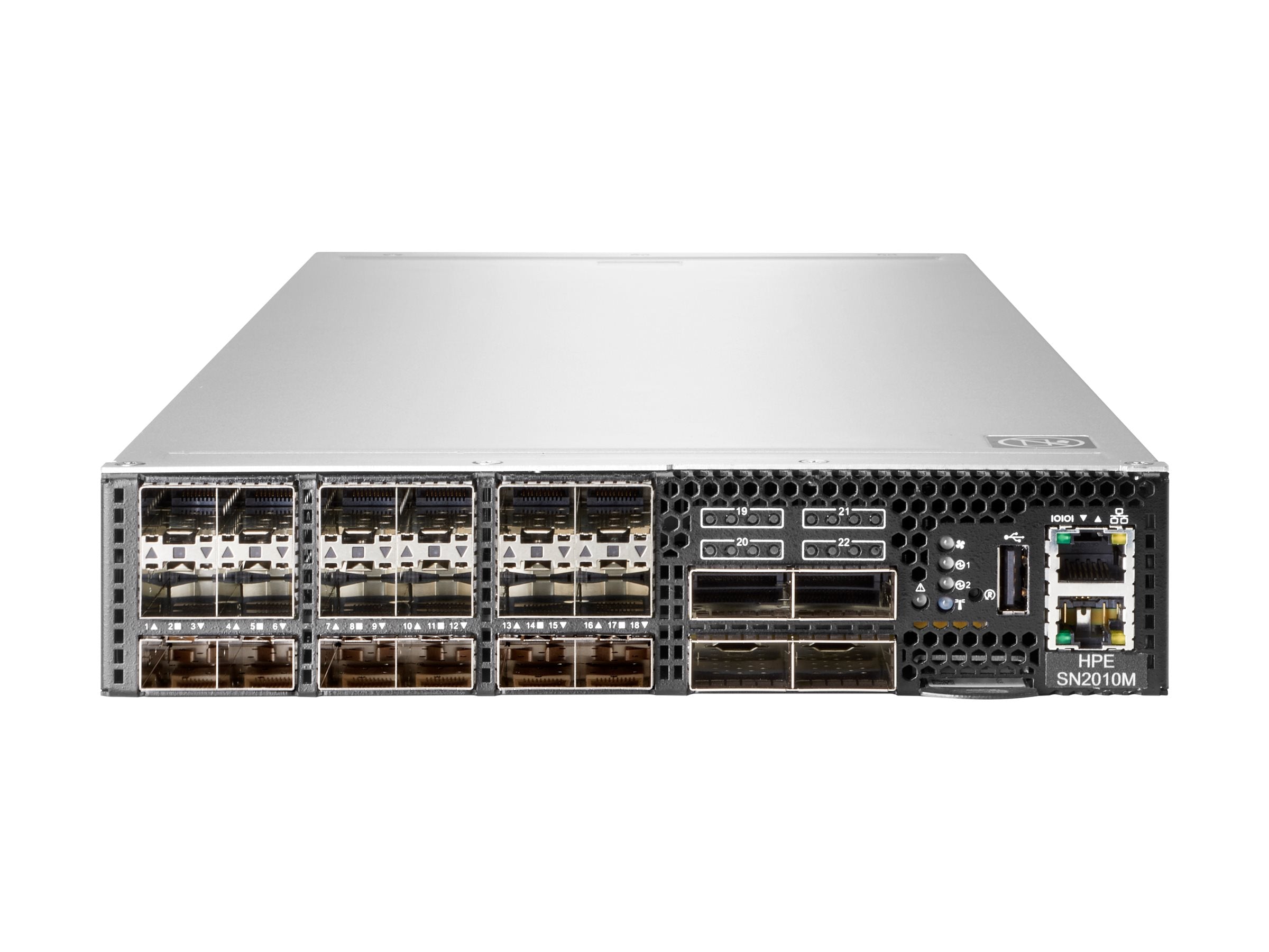HPE 25GbE 18SFP28 4QSFP28 Power to Connector Airflow Half Width Switch SN2010M with NVIDIA Cumulus