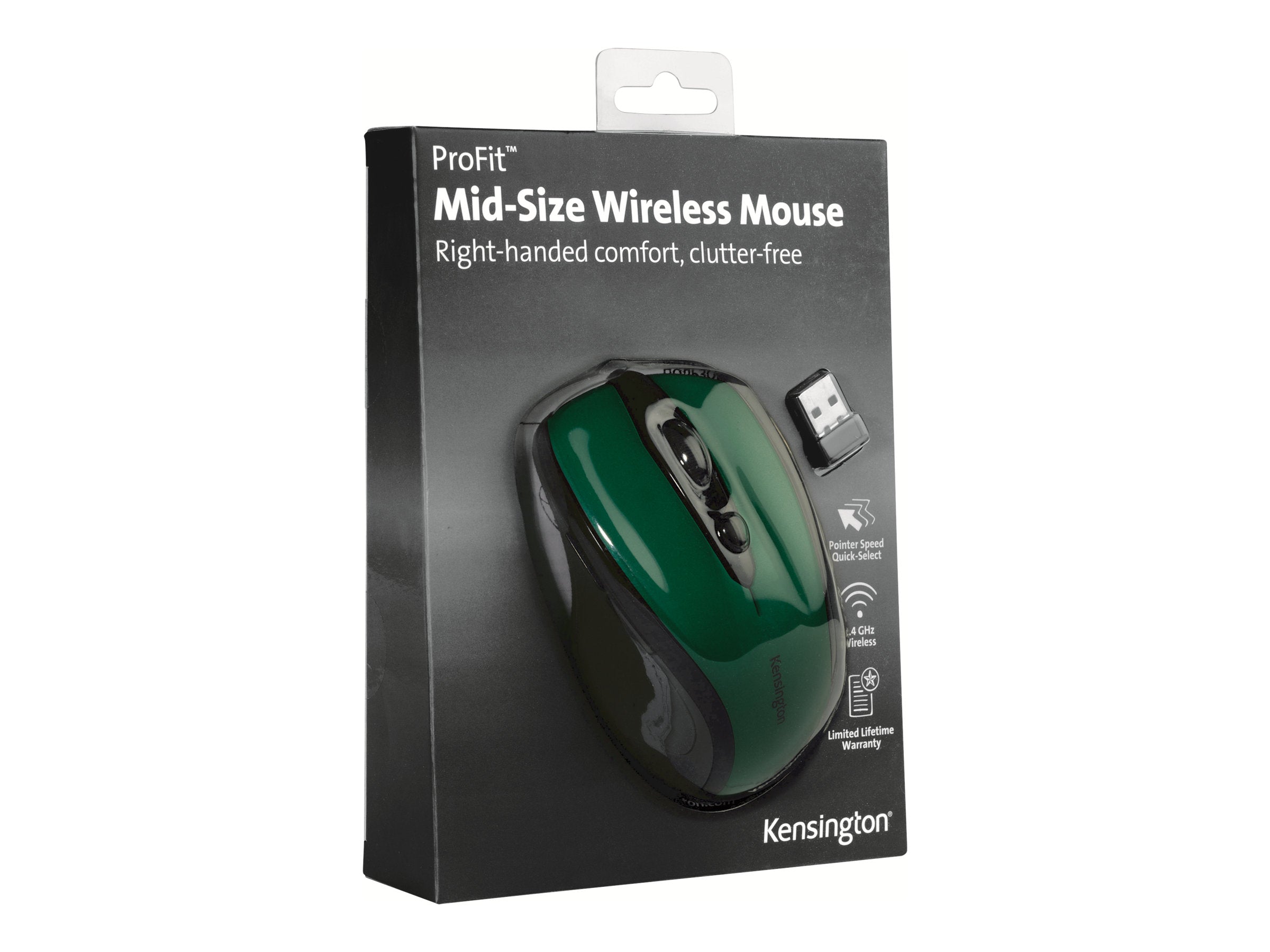 KENSINGTON Pro Fit Mid Size Wireless Emerald grüne Maus - Vorderansicht