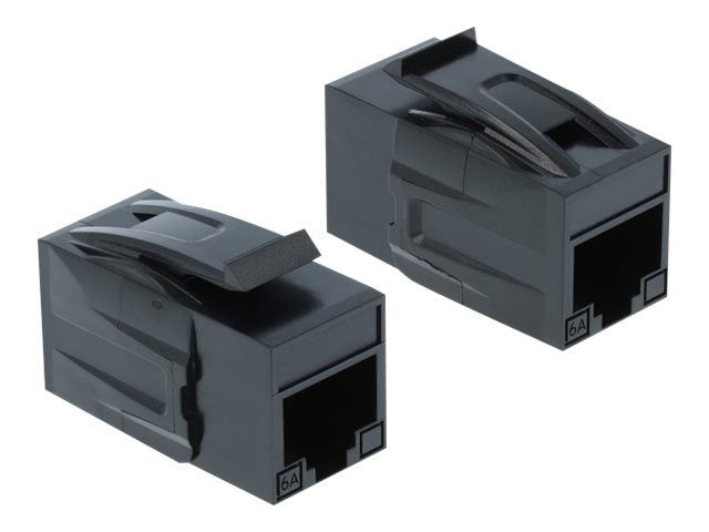 DELOCK Keystone Modul RJ45 Buchse > RJ45 Buchse Cat.6A UTP schwarz - Vorderansicht