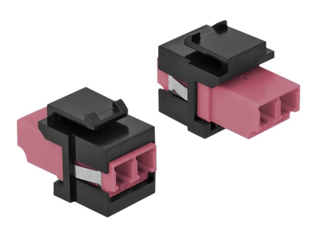 DELOCK Keystone Modul LC Duplex Buchse zu LC Duplex Buchse violett/schwarz