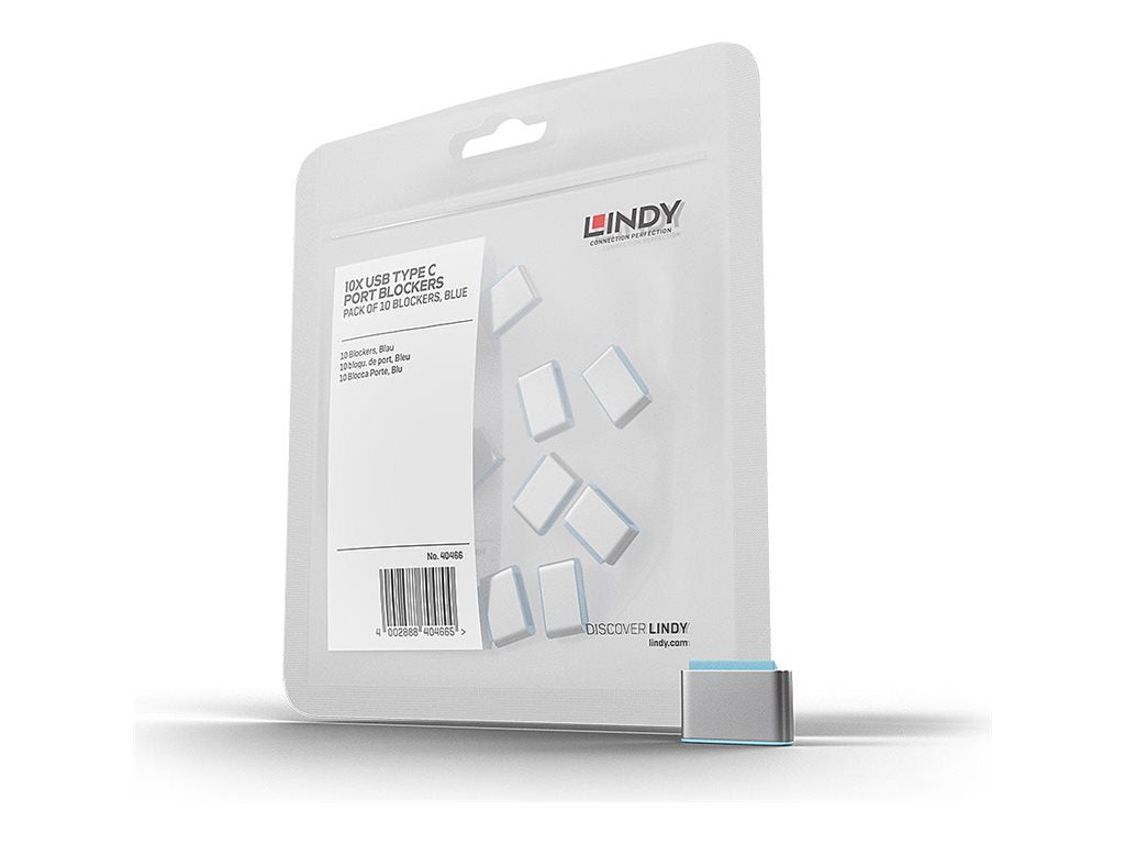 LINDY USB C Port Schloss blau Verpackung