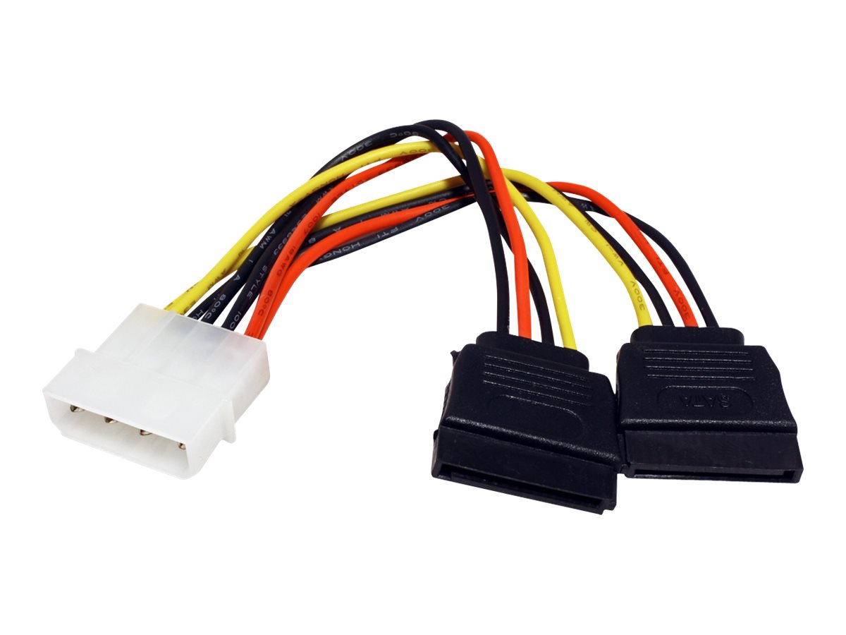 ROLINE Y-Adapterkabel 4 pol. HDD / 2x SATA 0,12m Vorderansicht