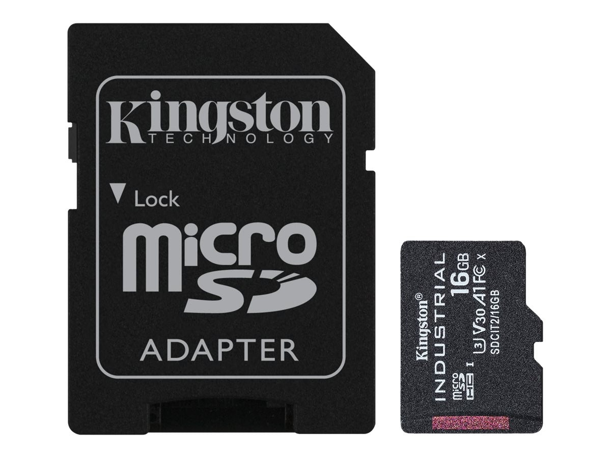 KINGSTON 16GB microSDHC Industrial C10 A1 pSLC Card Vorderansicht