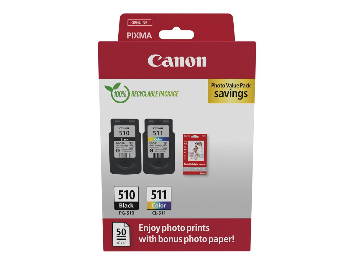 Vorderansicht der CANON PG-510/CL-511 Ink Cartridge PVP SEC