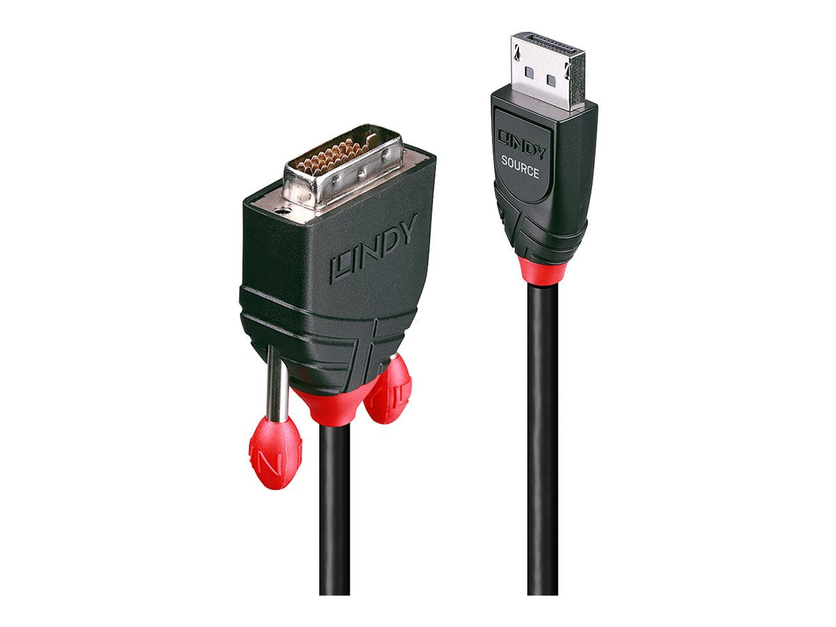 LINDY Kabel DisplayPort/DVI-D 2m DP Stecker an DVI-D Stecker - Vorderansicht