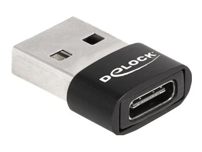DELOCK USB 2.0 Adapter USB Typ-A Stecker zu USB Type-C Buchse schwarz - Vorderansicht