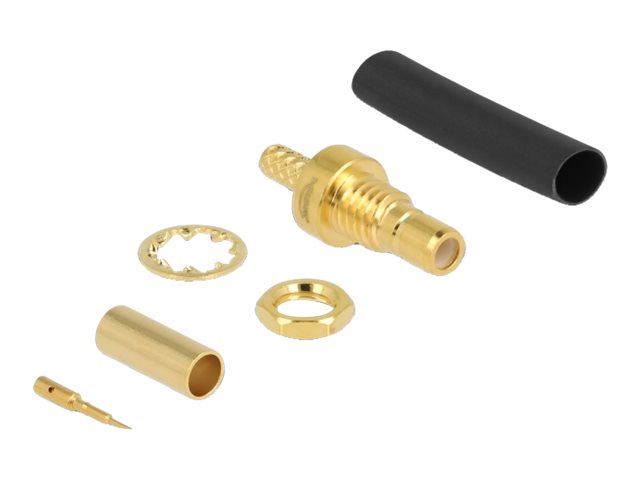 DELOCK SMB Buchse zum Crimpen RG-174/RG-316 Vorderansicht