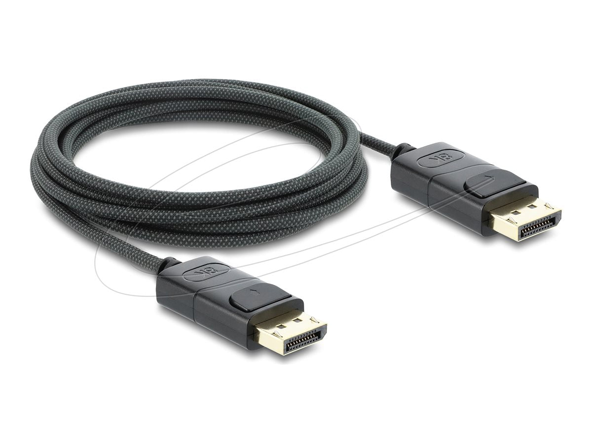 DELOCK Koaxiales DisplayPort Kabel 8K 60 Hz mit Geflechtmantel 2m