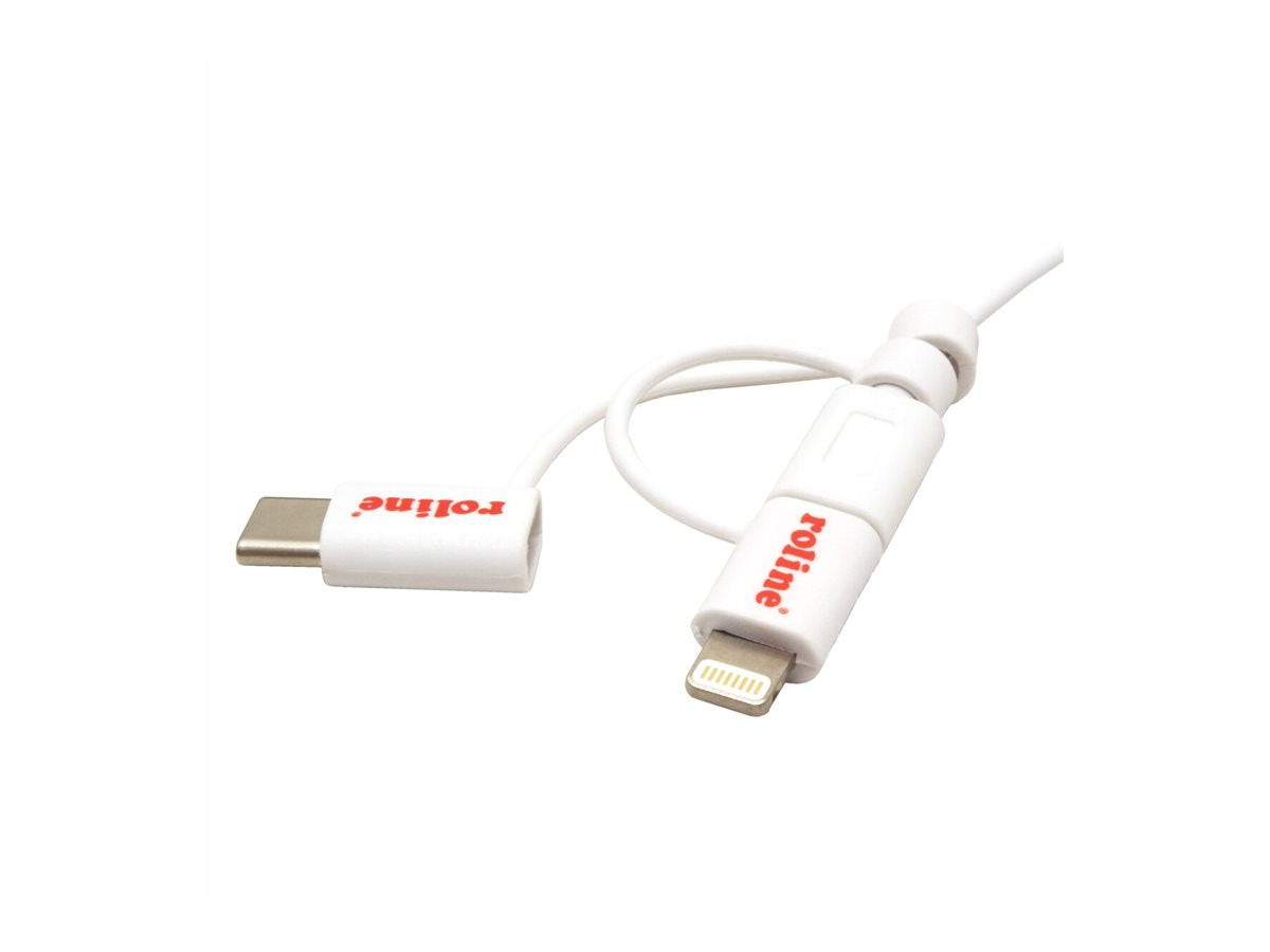 ROLINE USB 2.0 Sync- & Ladekabel Typ A - Typ C / 8-Pin / USB MicroB Detailansicht