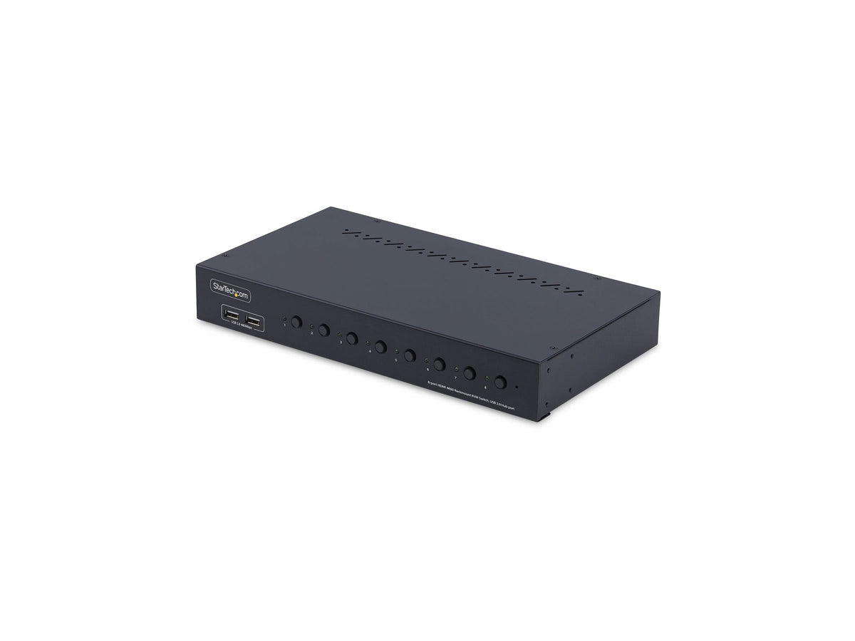 STARTECH.COM 8 Port HDMI KVM Switch 1HE Rackmount Satz 4K 60Hz HDMI 2.0 KVM Umschalter Taste/Hotkey HDMI Switch KVM TAA