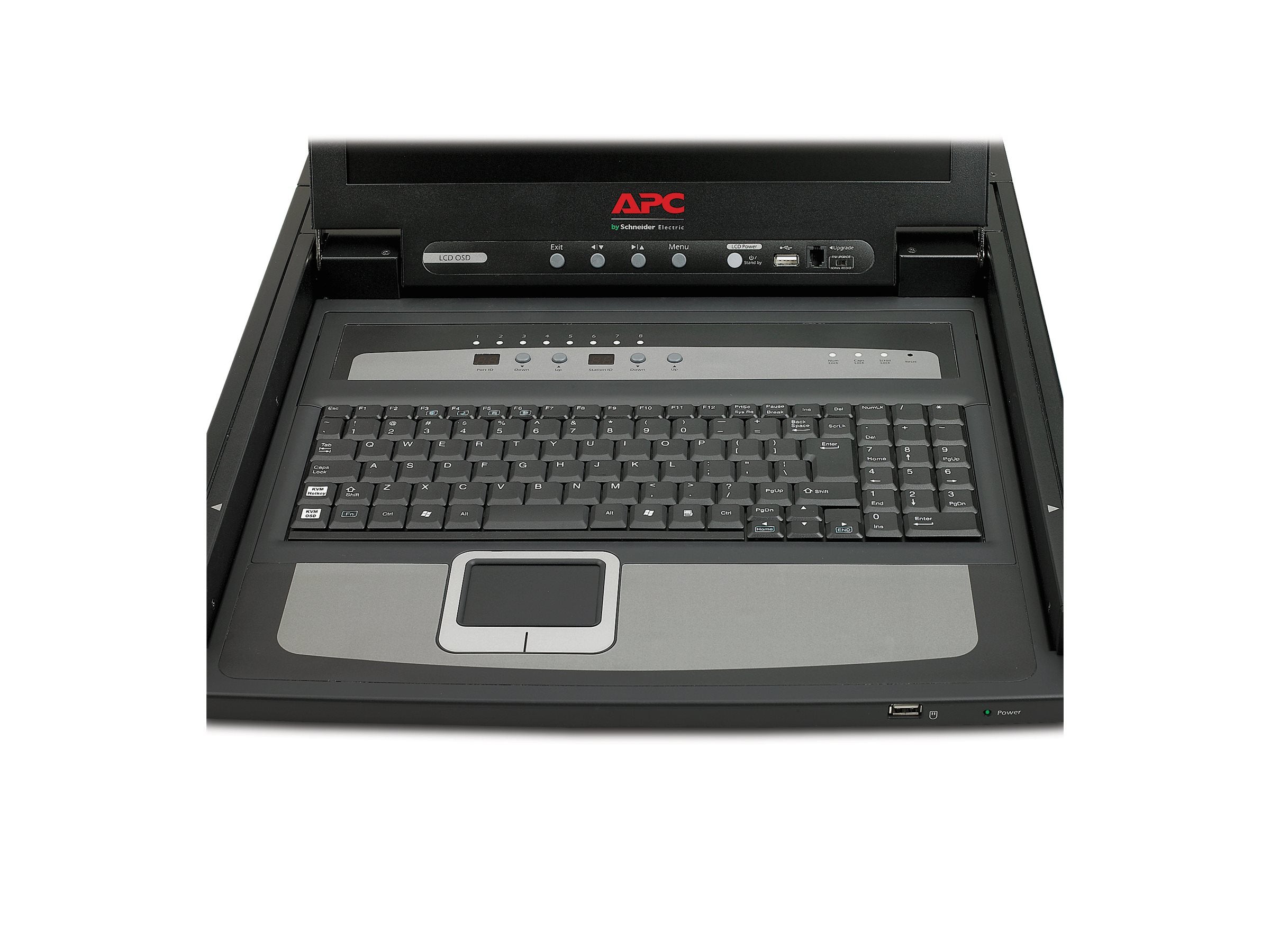 Vorderansicht der APC LCD Console KVM console