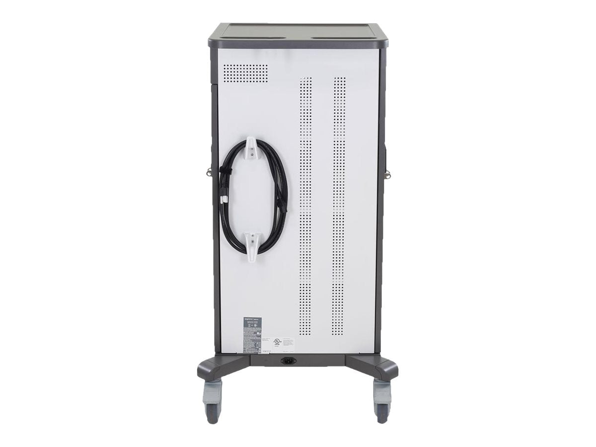 Detailansicht der höhenverstellbaren Böden des ERGOTRON YES35 Tablet Charging Cart