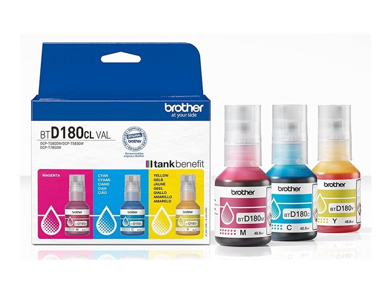 BROTHER BTD180CL Nachfülltinte 3er-Pack Verpackung