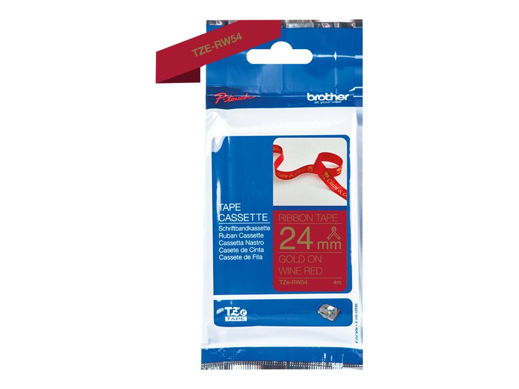 BROTHER P-Touch 24mm wind red/gold ribbon tape Detailansicht