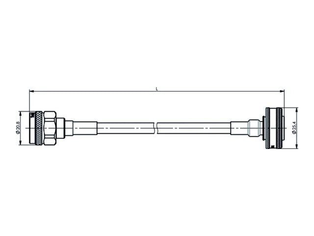 PUC TELEGÄRTNER N - 4.3-10 Jumper Kabel 1/4z IP67 L 5.0 m - Vorderansicht