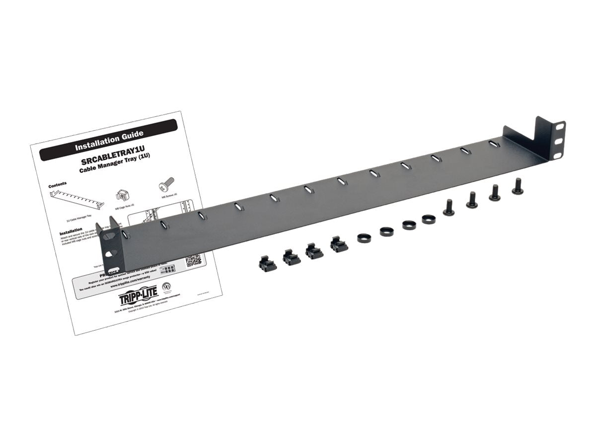 EATON TRIPPLITE 1U Horizontal Rack Server Cabinet Mount Cable Management Tray - Vorderansicht