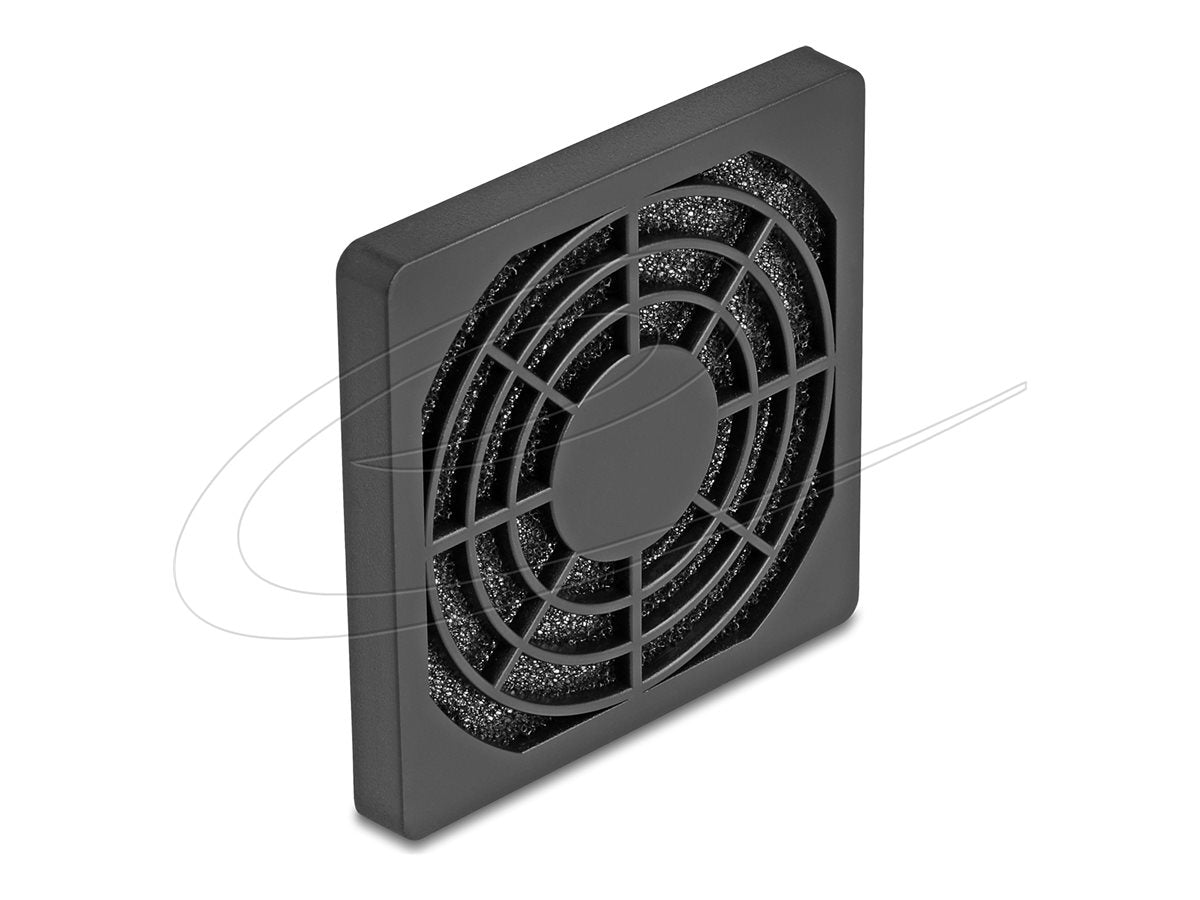 DELOCK Luftergitter mit Staubfilter 60 x 60mm schwarz - Vorderansicht