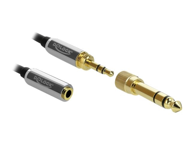 DELOCK Spiralkabel Verlängerung 3,5 mm Klinkenstecker Detailansicht
