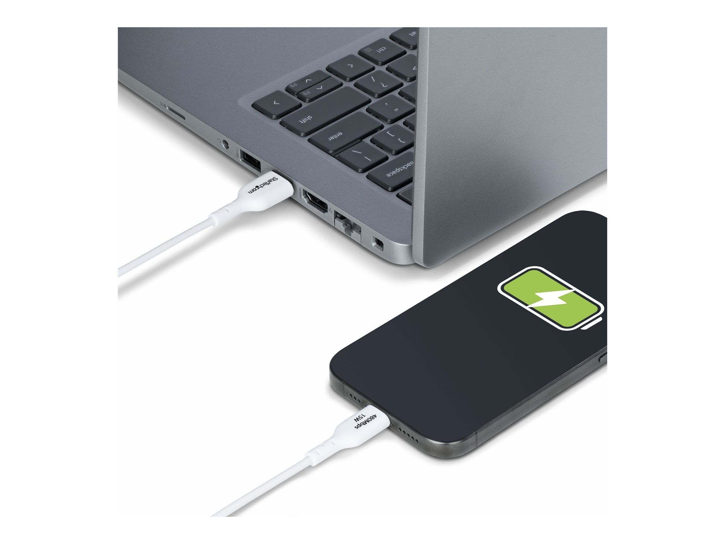 STARTECH.COM 1m USB-A auf USB-C Ladekabel USB-A auf Typ-C Schnellladekabel 3A USB 2.0 Datenubertragung Weiss