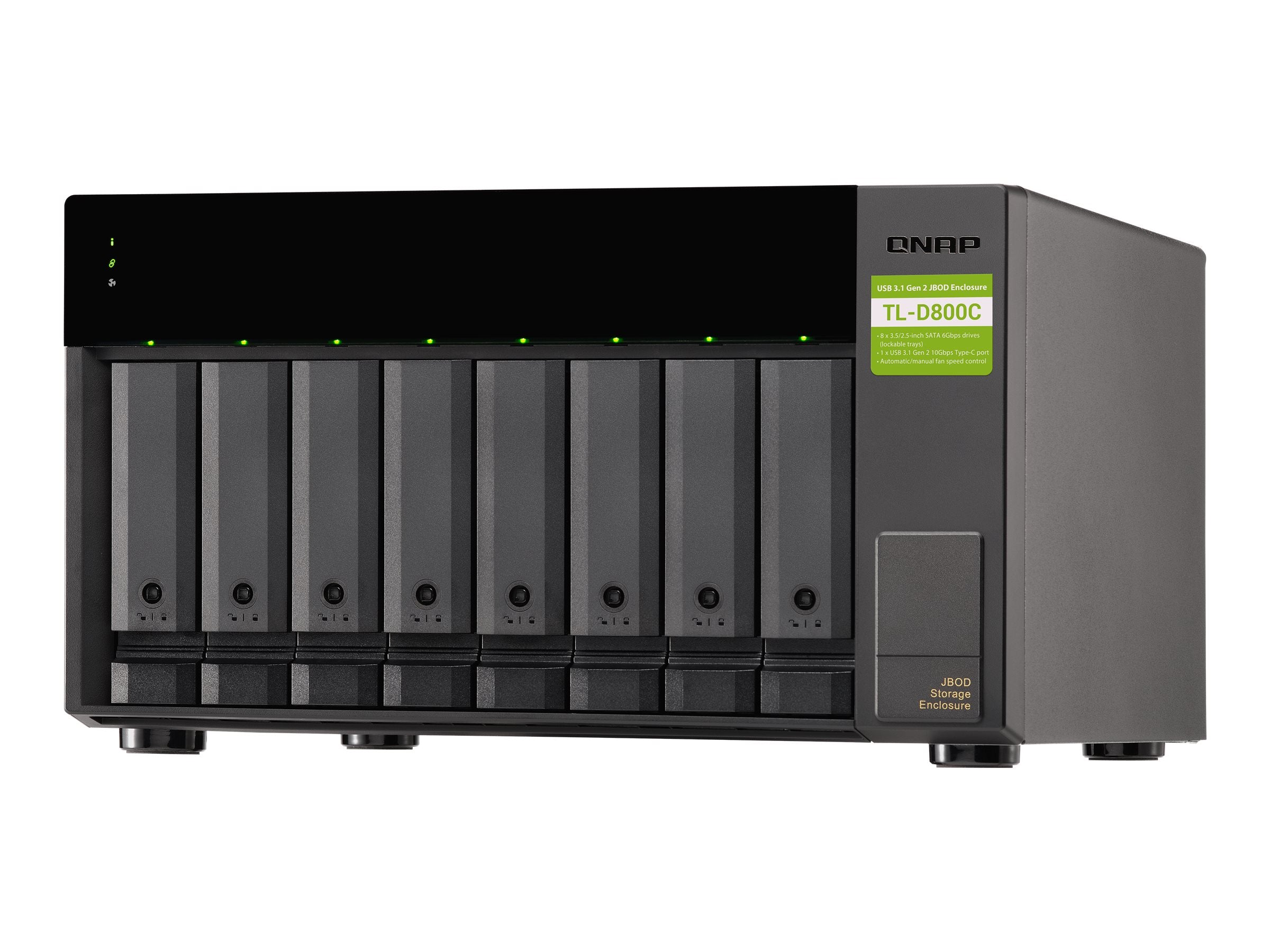 QNAP TL-D800C JBOD Speichergehäuse Vorderansicht