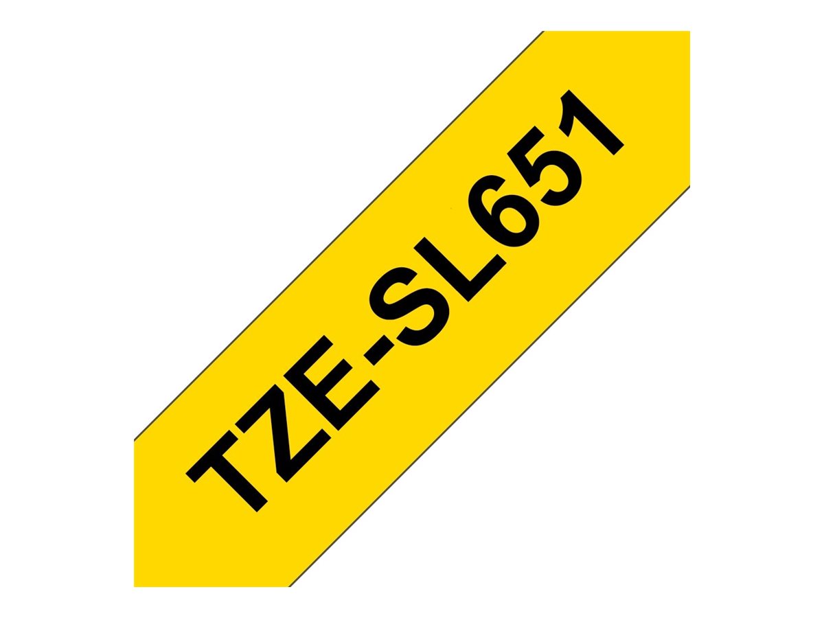 BROTHER TZeSL651 tape Black on Yellow 24mm Vorderansicht