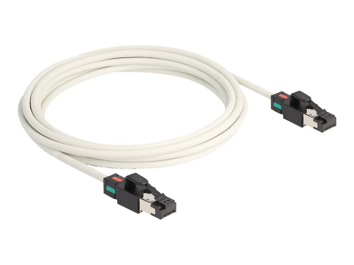 DELOCK Netzwerkkabel RJ45 Stecker zu Stecker Cat.6A S/FTP 3m weiss - Vorderansicht