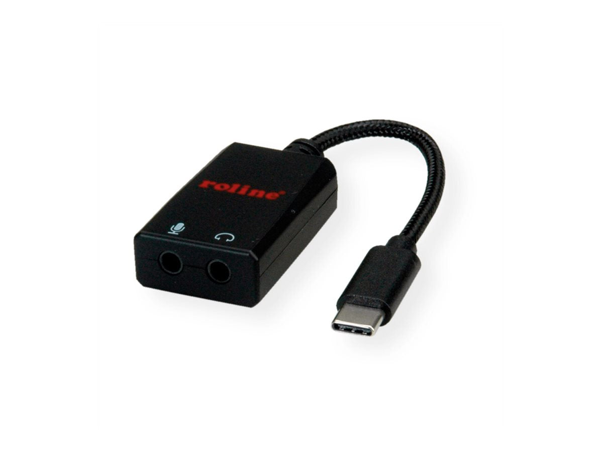 ROLINE Adapter USB Typ C - 2x 3,5mm Audio ST/BU 0,13m Verpackung