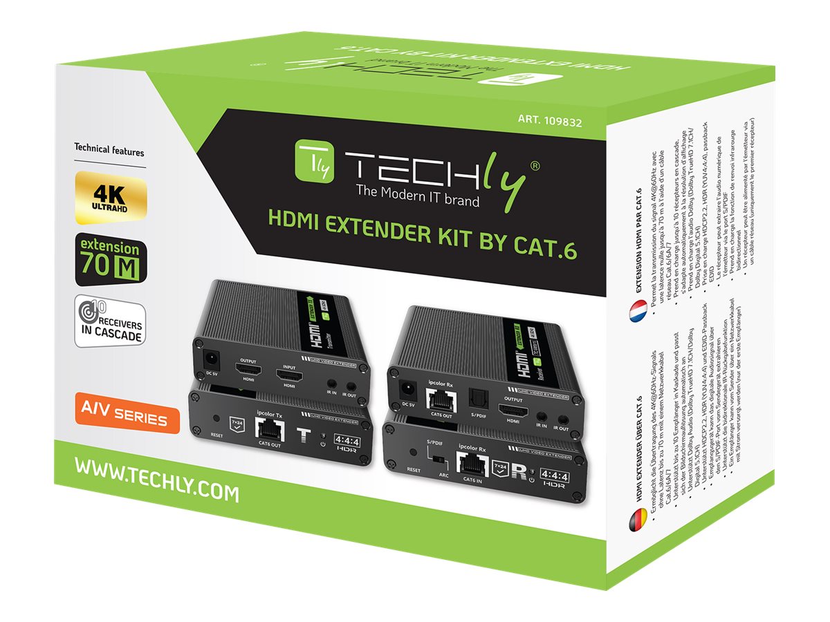 TECHLY HDMI Extender Set Schwarz Vorderansicht