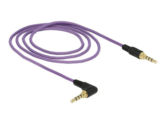 DELOCK Klinkenkabel 3,5 mm 4 Pin Stecker gewinkelt 1 m - Vorderansicht