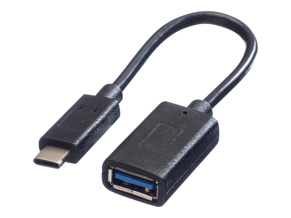 VALUE USB 3.2 Gen 1 Kabel USB Typ C - A ST/BU OTG schwarz 0,15m Verpackung