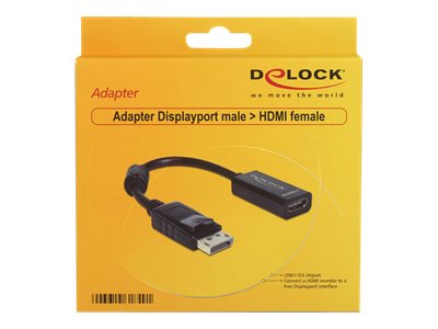 DELOCK Adapter DP-St > HDMI-Bu 22,5cm black - Verpackung