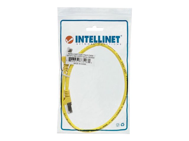 INTELLINET Netzwerkkabel Cat5e SF/UTP 2m gelb RJ45-Male/RJ45-Male Vorderansicht