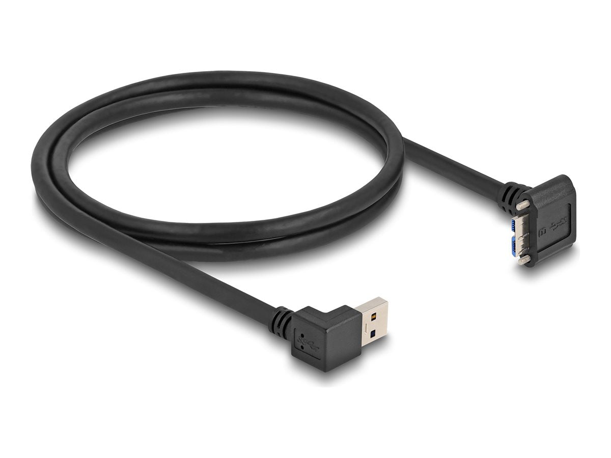 DELOCK USB 5 Gbps Kabel USB Typ-A Stecker 90 nach unten gewinkelt zu USB Micro-B Stecker - Vorderansicht