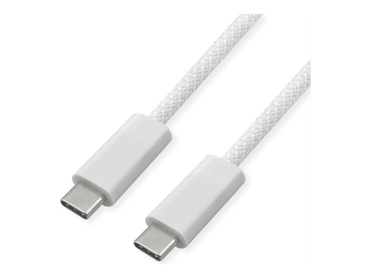 ROLINE USB4 Gen3x2 Kabel C-C ST/ST 40Gbit/s 240W weiss 1m Vorderansicht