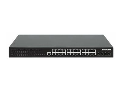 INTELLINET 28-Port Layer 2+/Layer 3 Lite Fully Managed PoE+ Switch - Detailansicht der Ports