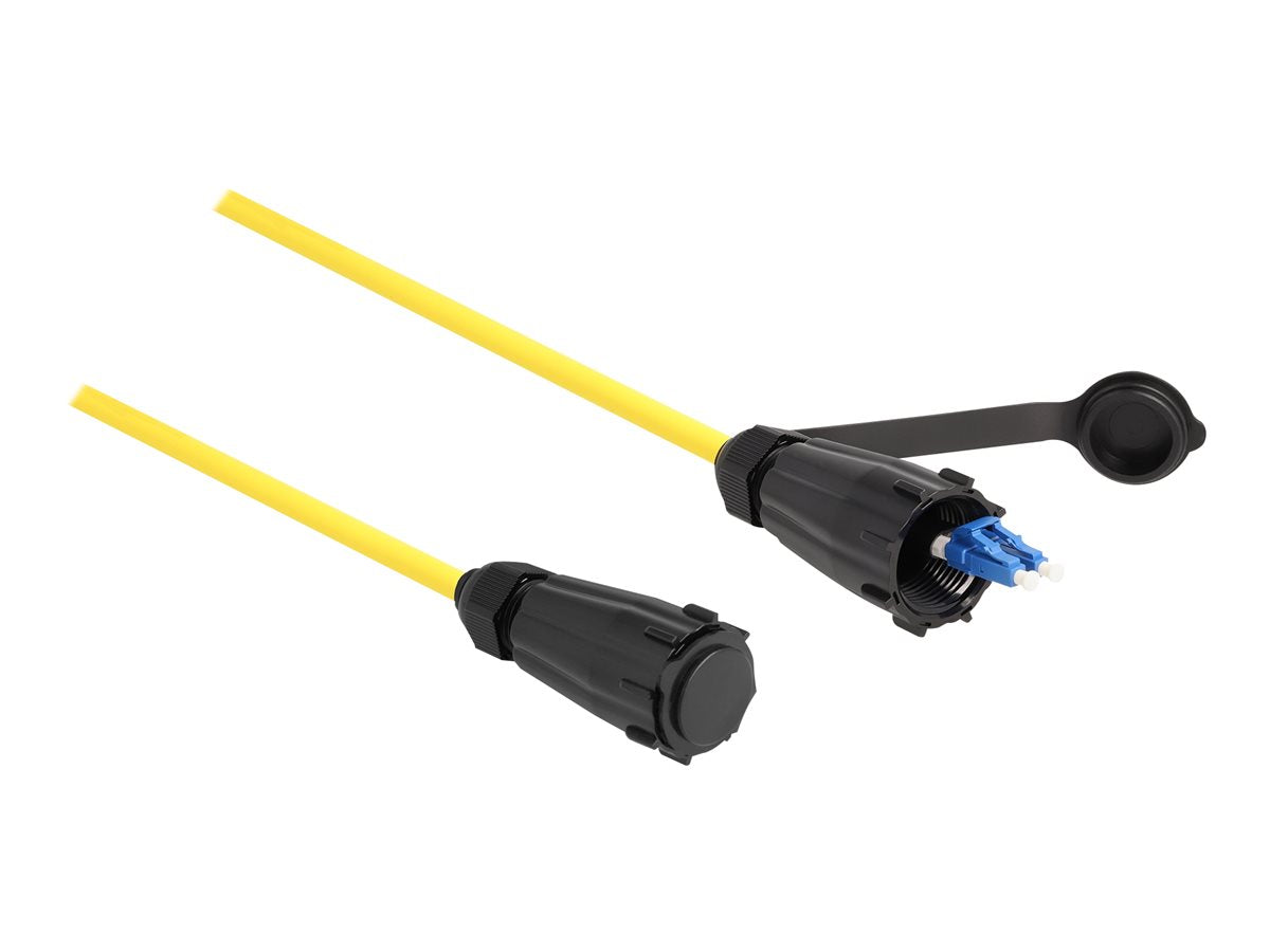 DELOCK LWL Kabel LC Duplex zu LC Duplex mit Verschlusskappe Vorderansicht