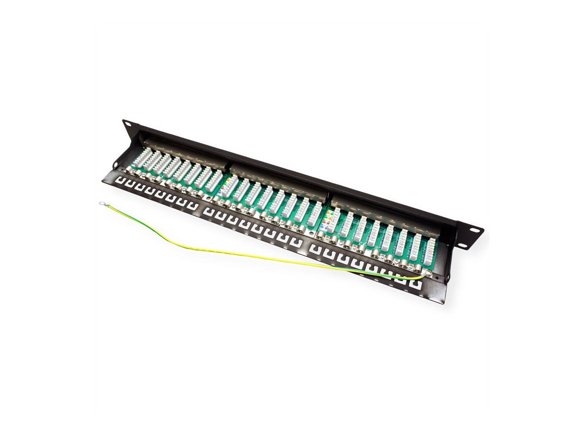 VALUE Kat.6A Class EA 19-Patchpanel 24 P geschirmt schwarz - Rückansicht