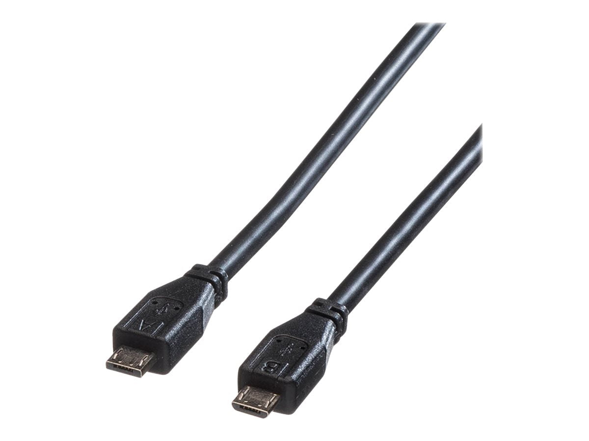 ROLINE USB 2.0 Kabel Micro USB A ST - Micro USB B ST 1,8m Vorderansicht