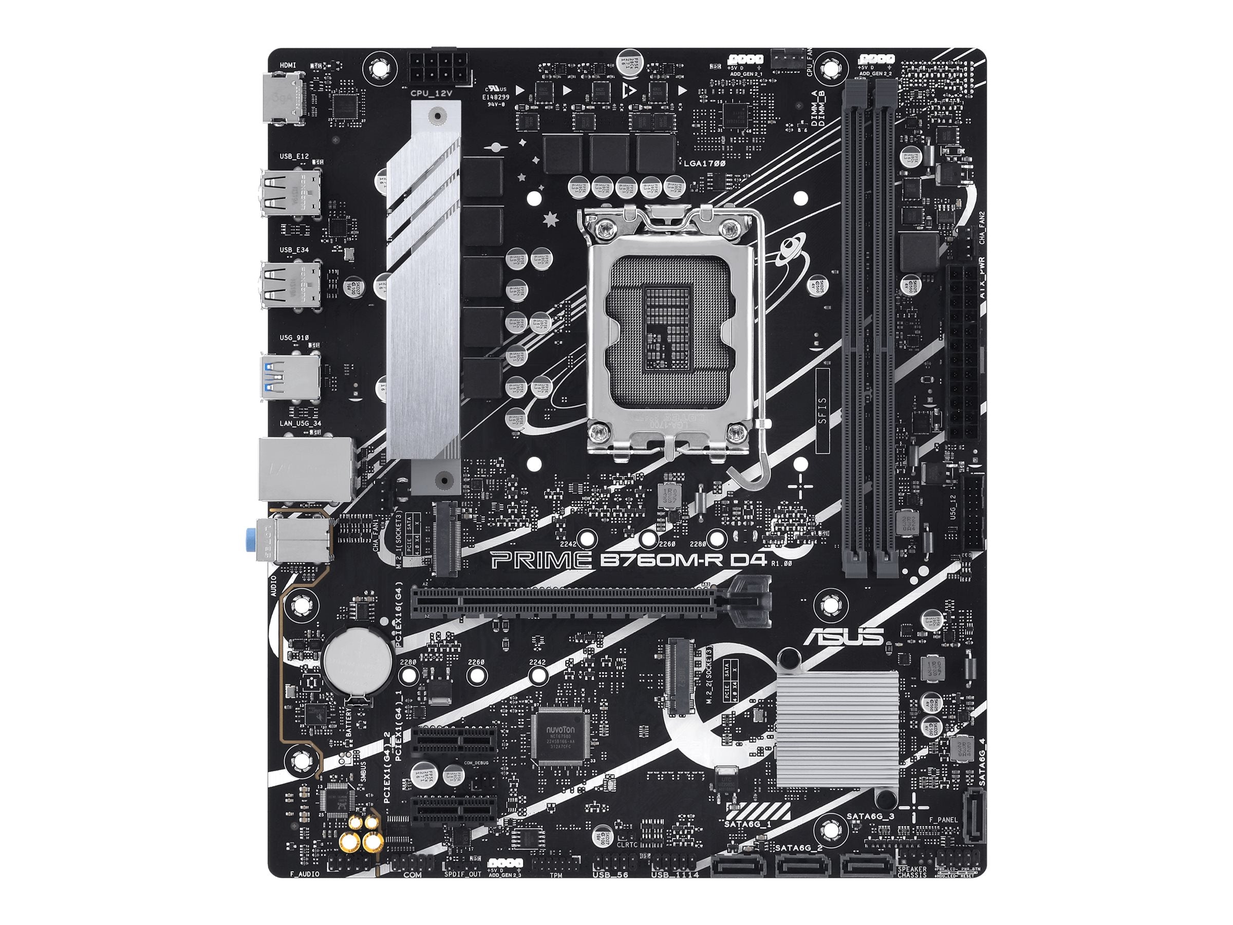 ASUS PRIME B760M-R D4 Motherboard Vorderansicht