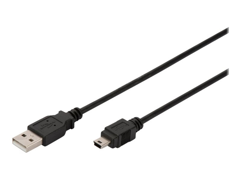 ASSMANN USB2.0 Anschlusskabel USB A auf USB mini B 5pin M/M beige 2m - Vorderansicht