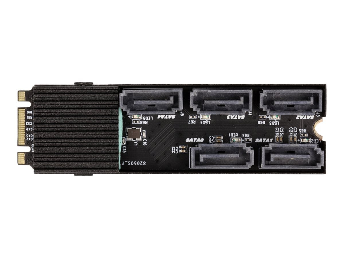 DELOCK Konverter M.2 2280 Key B+M Stecker zu 5 x SATA mit Kühlkörper - Vorderansicht