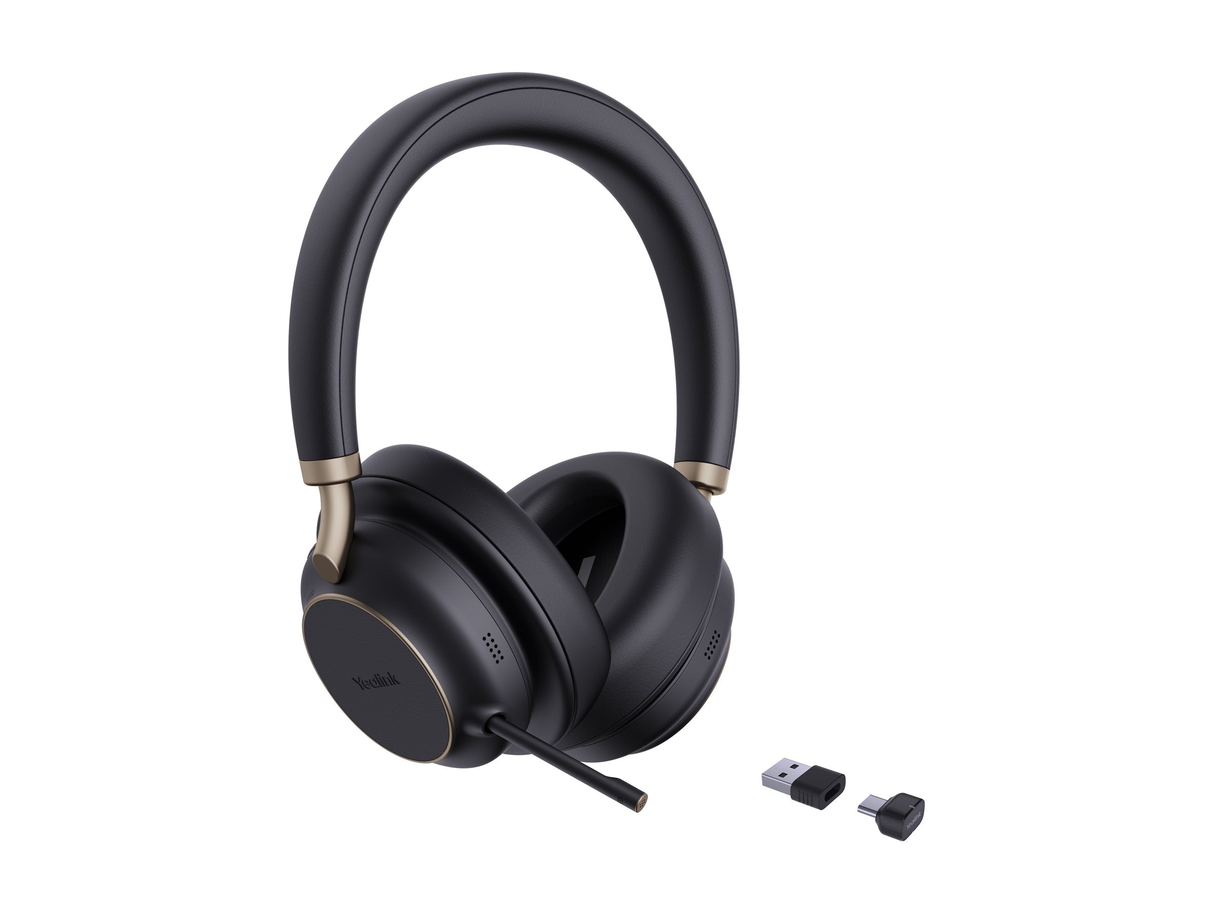 YEALINK BH76 Plus UC schwarz USB-C-A Vorderansicht