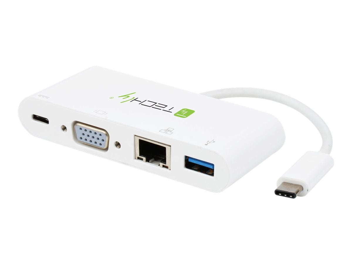 EFB TECHLY Adapter USB 3.1 Typ C auf USB 3.0 Typ A VGA RJ45 Verpackung