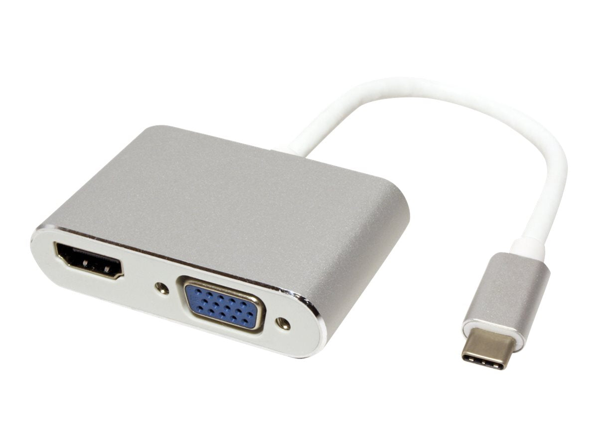 ROLINE Display Adapter USB Typ C - VGA + HDMI Vorderansicht