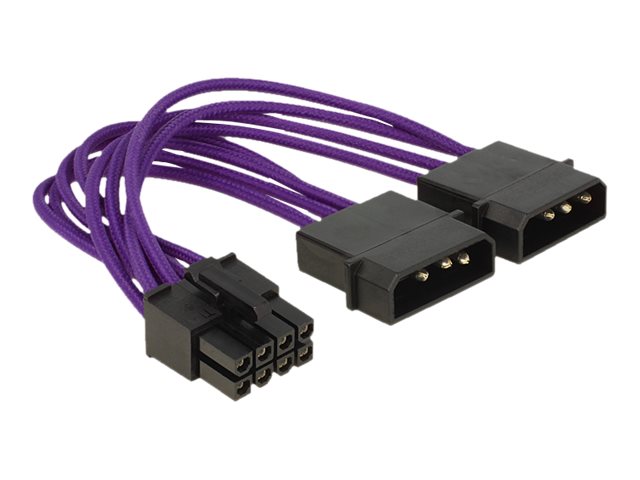 DELOCK Stromkabel 8 Pin EPS > 2 x 4 Pin Vorderansicht