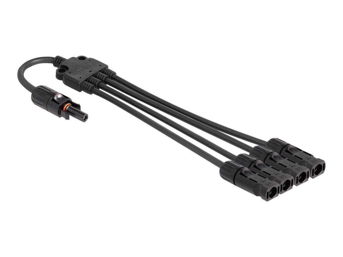 DELOCK DL4 Solar Splitter Kabel 1 x Buchse zu 4 x Stecker 50cm schwarz - Vorderansicht