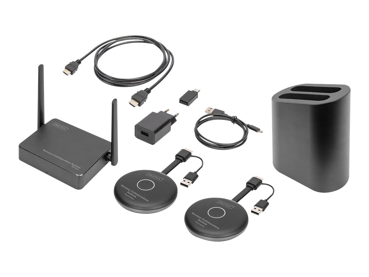 DIGITUS Wireless Collaboration System HDMI 2x TX 1x RX - Vorderansicht