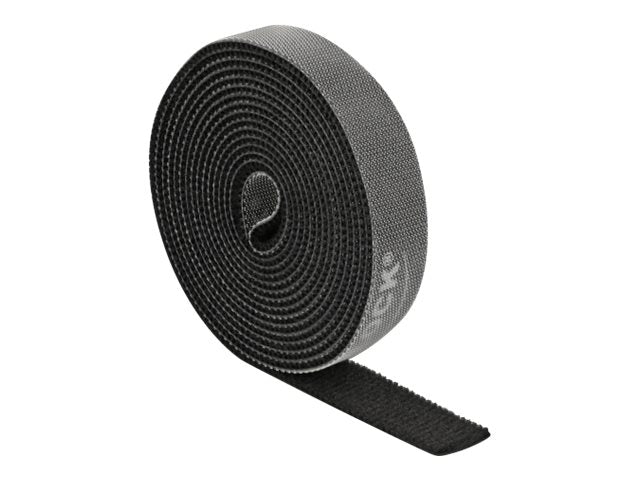 DELOCK Klettband auf Rolle L 2m x B 15mm schwarz - Vorderansicht