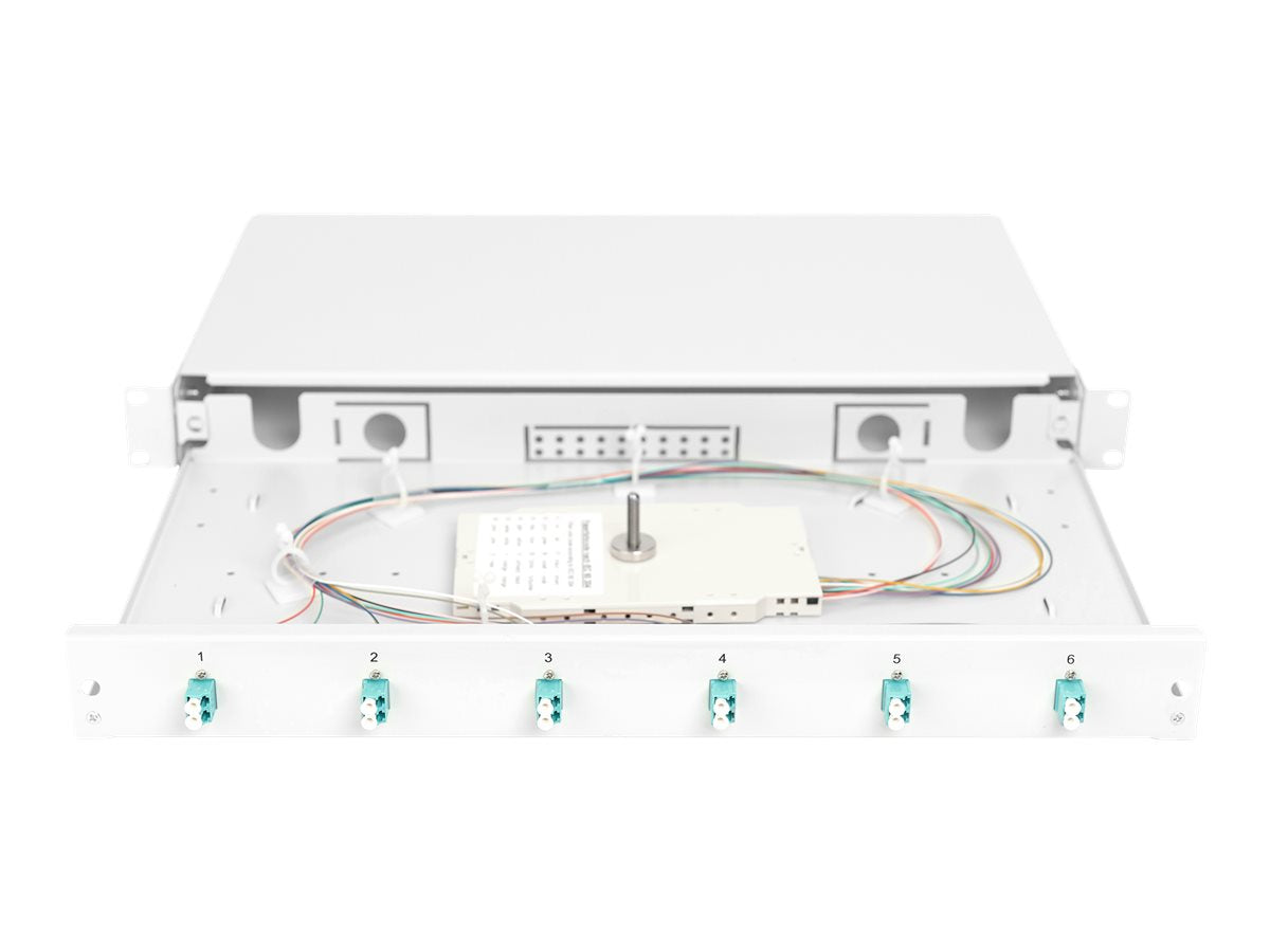 DIGITUS Fiber Optic ausziehbare Spleissbox 1 HE Vorderansicht